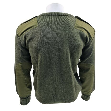 Britse militaire politie commando trui met v-hals, 100% Wol, legergroen