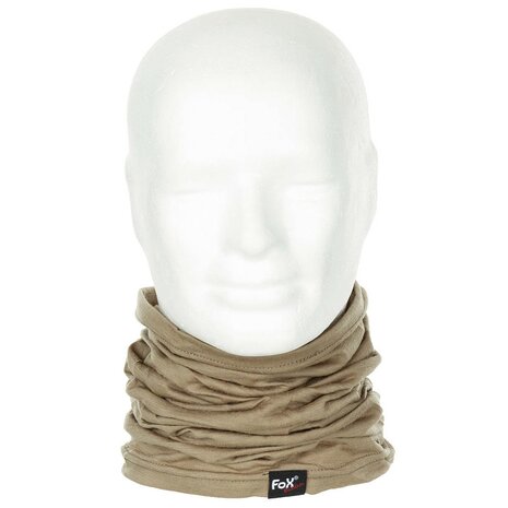 Fox outdoor Neck Gaiter, "Merino Lite", coyote tan