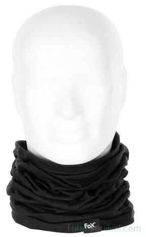 Fox outdoor Neck Gaiter, "Merino Lite", Black