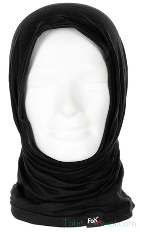 Fox outdoor Neck Gaiter, "Merino Lite", Black