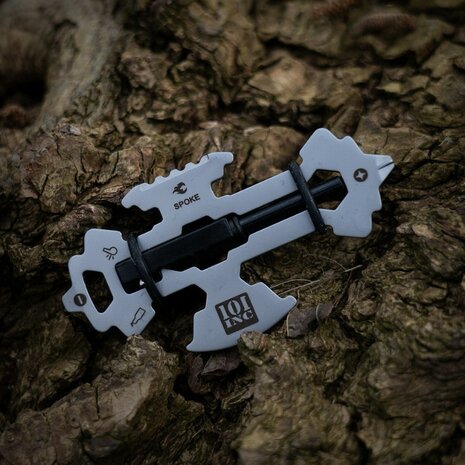 101 Inc multifunctioneel pocket survival tool met magnesium fire steel, RVS