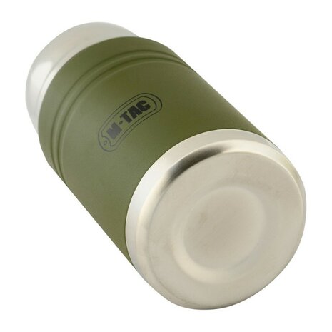 M-Tac thermosfles met lepel en beker 750 ml, RVS, legergroen