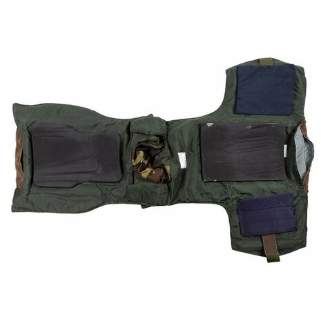 Italian AP95 body armor vest, with kevlar soft and hard armor fillers, full kit, Woodland camo