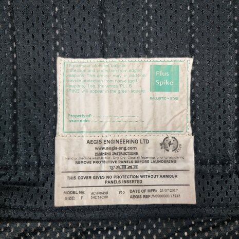 Aegis soft armour body vest ballistisch klasse HG1A+KR2+SP2, zwart