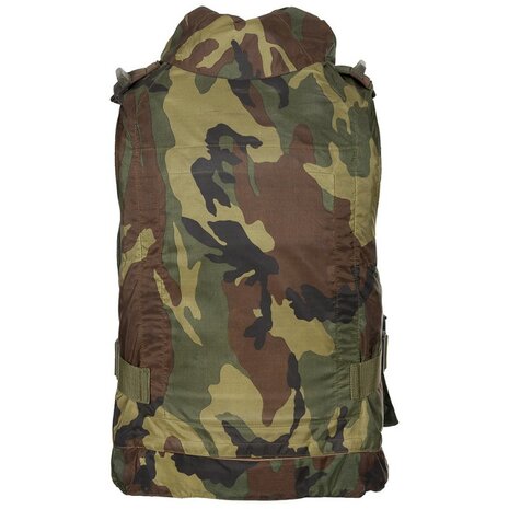 Italiaanse AP95 body armour vest, met kevlar soft en hard armour fillers, full kit, Woodland camo