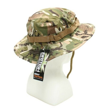 Kombat tactical US GI Chapeau de brousse, mentonnière, GI Boonie, Rip Stop, BTP Multicam