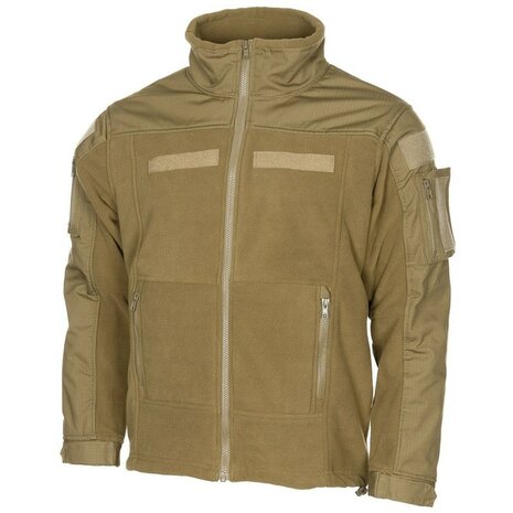 MFH Fleecejas "Combat", Rip stop, coyote tan