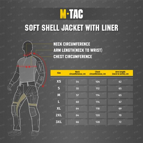 M-Tac Delta 3 softshell jas met modulaire fleece liner, zwart
