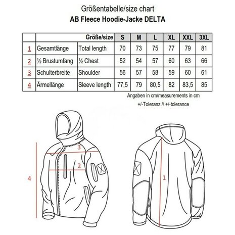 AB tactische hooded fleecejas Delta, Flecktarn