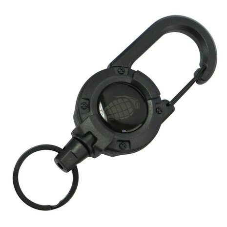Kombat tactical uitschuifbare karabijnhaak met trekkoord, zwart