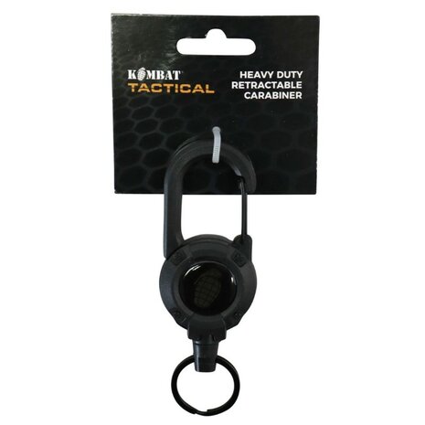 Kombat tactical uitschuifbare karabijnhaak met trekkoord, zwart