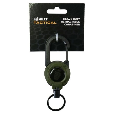 Kombat tactical uitschuifbare karabijnhaak met trekkoord, legergroen