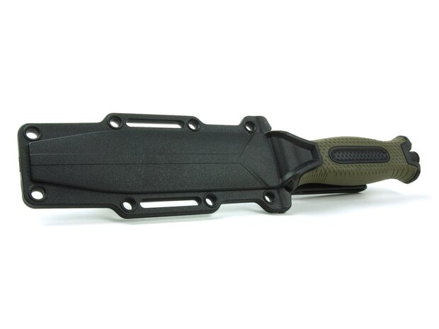 X-Treme Tactical Rescue couteau de terrain avec lame de scie et étui en plastique, noir/vert
