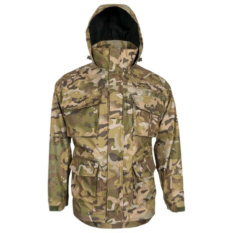 Highlander Typhoon Smock regenjas met capuchon, AB-Tex ademend, HMTC Multicam