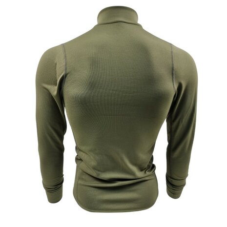 Thermolite thermische longsleeve onderhemd met col en rits, Base layer, olijfgroen