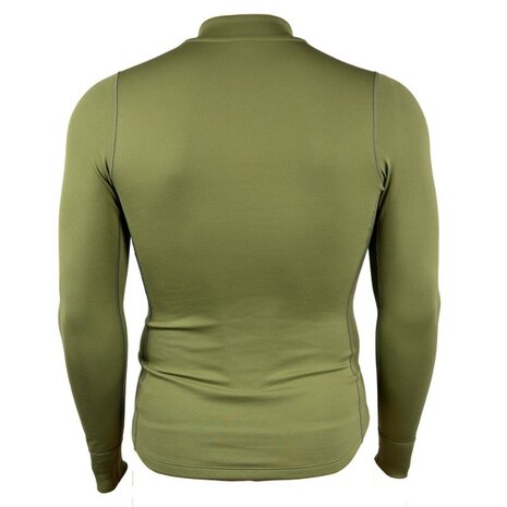 Thermolite thermische longsleeve onderhemd met col en rits, Base layer, olijfgroen