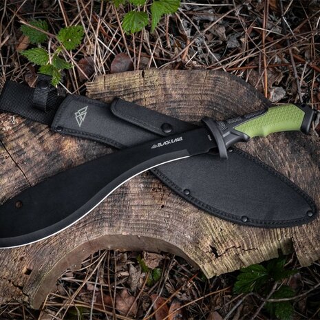 Black Eagle couteau de brousse / machette Chitwan Forest Green avec étui en nylon