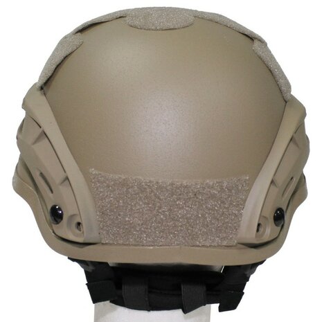 MFH US MICH 2002 airsoft helm met rails, ABS, Coyote tan
