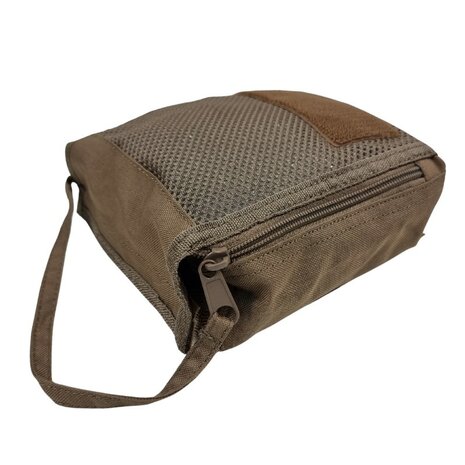 Danish army packing cube organizer with velcro back, size 1, Dark coyote