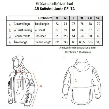 AB Delta Softshelljacke, atmungsaktiv, wind- und wasserdicht, flecktarn