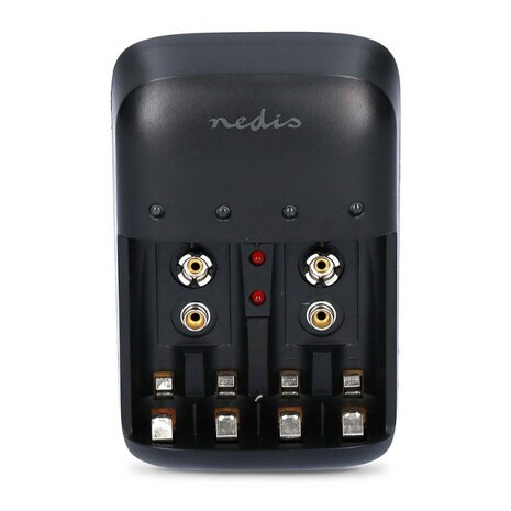 Nedis NiMH Batterijlader AA / AAA / E-Blok (9V), zwart
