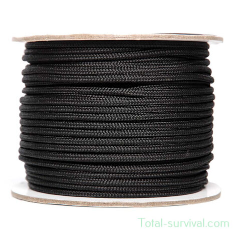 Fosco Paracord 3mm noir, longueur 60 mètres en rouleau