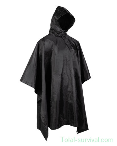 Fostex Poncho, Rip Stop, Schwarz, PE 320 Gram, 150 x 220 cm