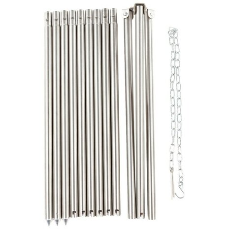 Fox outdoor stainless steel tripod, heavy duty, 1.9m, with chain and hook
