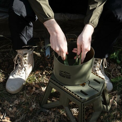 TF-2215 seau pliable / vasque 10L PVC , vert olive