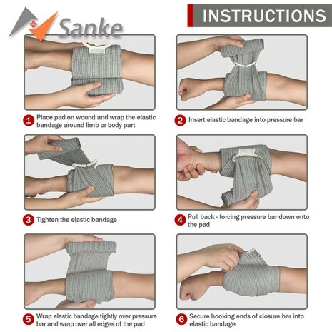 6" Israeli trauma bandage / drukverband with pressure applicator
