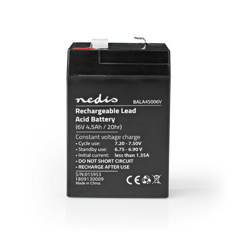 Nedis oplaadbare loodaccu 6V 4500 mAh