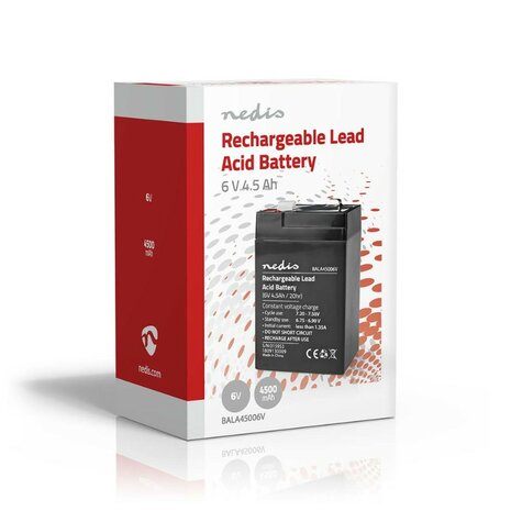 Nedis oplaadbare loodaccu 6V 4500 mAh
