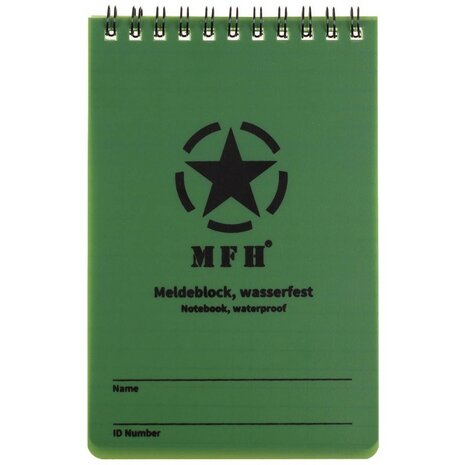 MFH all weather notitieblok A6 15 x 10 cm, legergroen