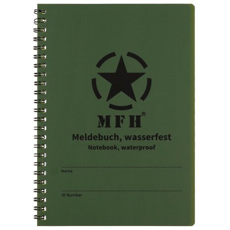 MFH waterproof notitieboek A5, legergroen