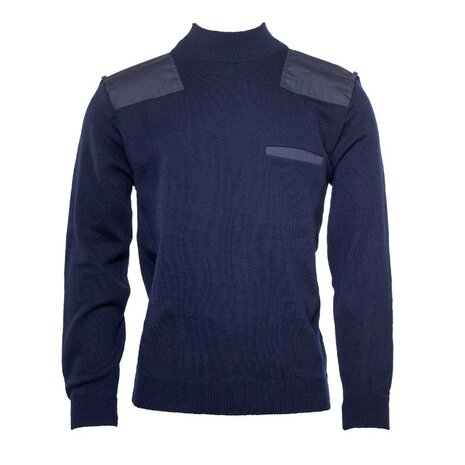 KL marine commando trui wol/acryl met col, marineblauw