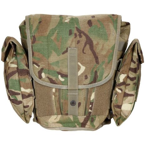 British Army Molle Field Pack Gasmaskentasche mit Seitentaschen, Schulter- und Beingurt, MTP Multicam