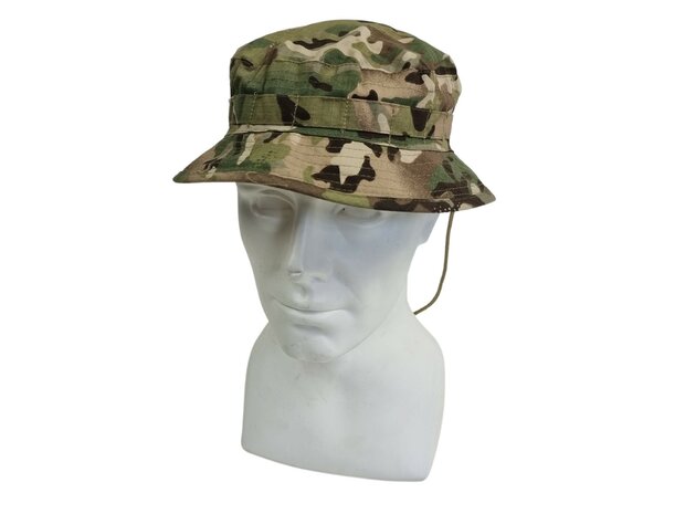 Kombat tactical Chapeau de brousse britannique, mentonni&egrave;re, SF Boonie, Rip Stop, BTP multicam