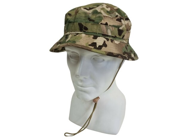 Kombat tactical Chapeau de brousse britannique, mentonni&egrave;re, SF Boonie, Rip Stop, BTP multicam