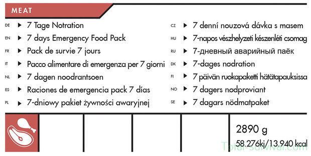 Trek 'n Eat, Emergency Food 7 Tage Verpflegungspaket "Fleisch"