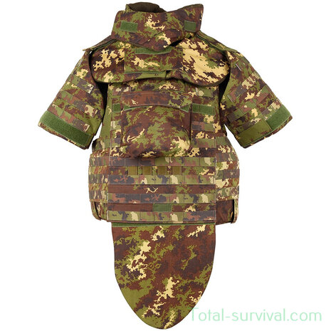 Italiaanse NC4-09 body armour vest, met kevlar soft armour fillers, vegetato camo
