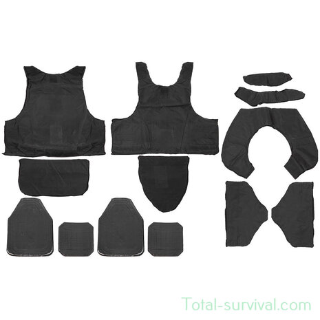 Italienische NC4-09-Körperschutzweste mit weichen und harten Kevlar-Panzerfüllungen, komplette Ausrüstung, Vegetato-Camouflage