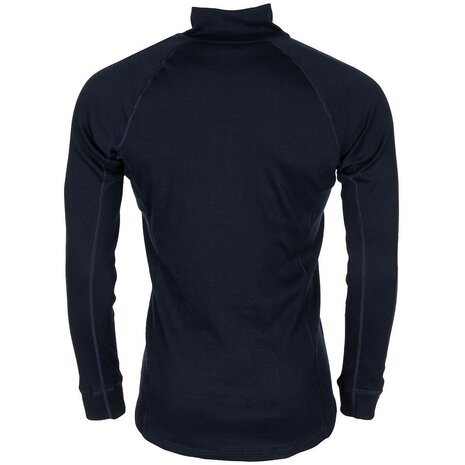 Thermowave thermal long sleeve undershirt with turtleneck and zipper, Silverplus Antimicrobial, Navy blue