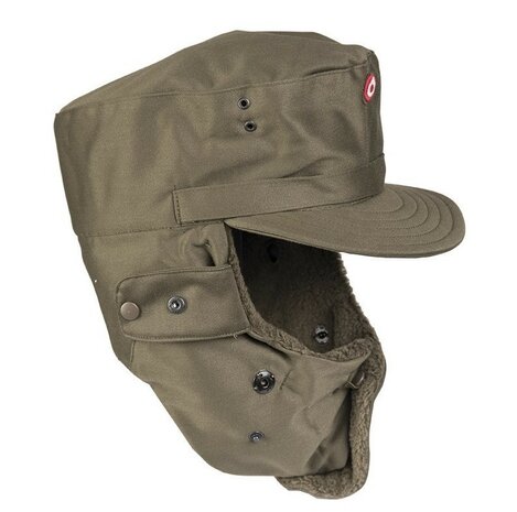 Bonnet d'hiver Bundesheer autrichien doubl&eacute;, vert olive