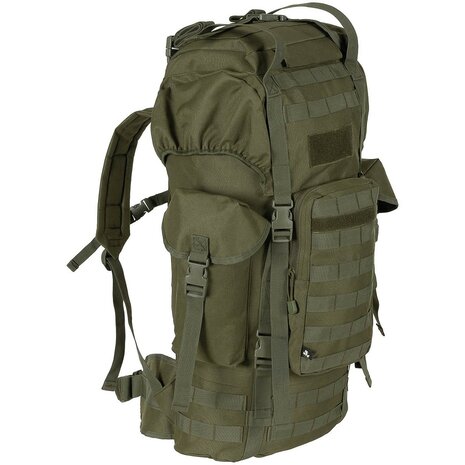 Sac &agrave; dos MFH Bundeswehr Molle Combat, 65l, cadre en aluminium, vert olive