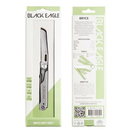 Black Eagle Bryce Multifunktionsmesser, Edelstahl, Mist Grey