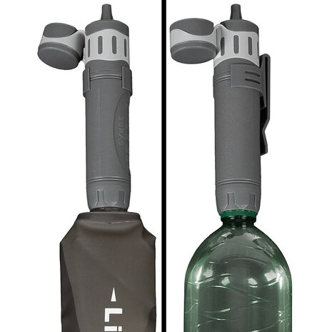 Filtre &agrave; eau compact Surao, Life 2 Go Basic, 0,1 micron, gris