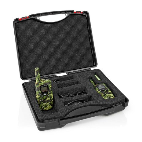 Nedis TK0810 PTT/VOX Walkie-Talkie Set inkl. Headsets, bis zu 8 km, Digital Woodland