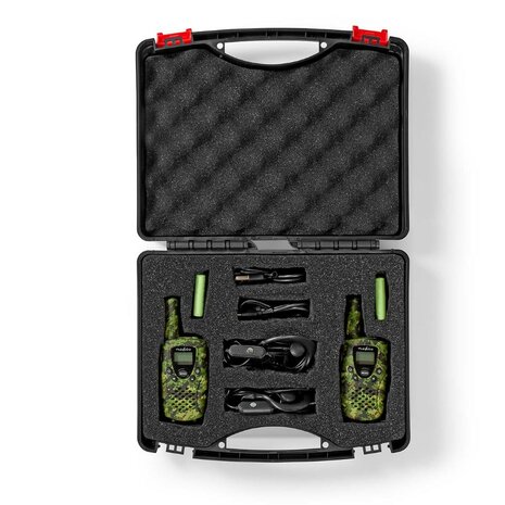 Nedis TK0810 PTT/VOX Walkie-Talkie Set inkl. Headsets, bis zu 8 km, Digital Woodland