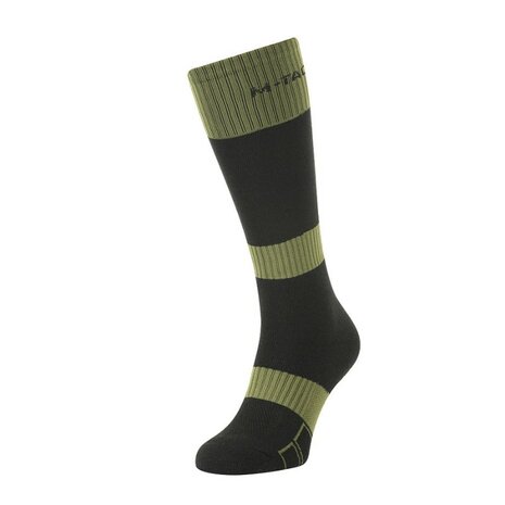 M-Tac chaussettes tactiques d'hiver, hautes, en laine/acrylique, vert olive/noir