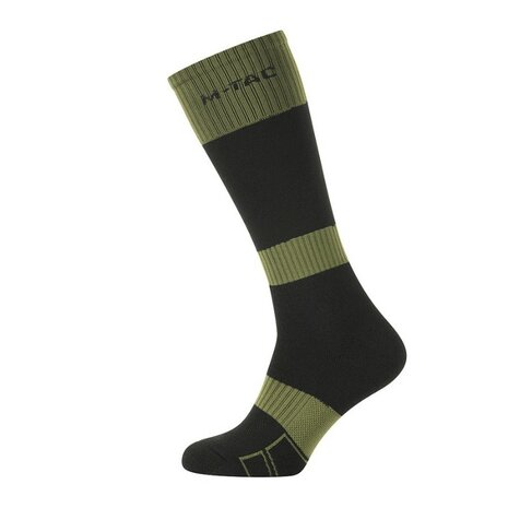 M-Tac chaussettes tactiques d'hiver, hautes, en laine/acrylique, vert olive/noir